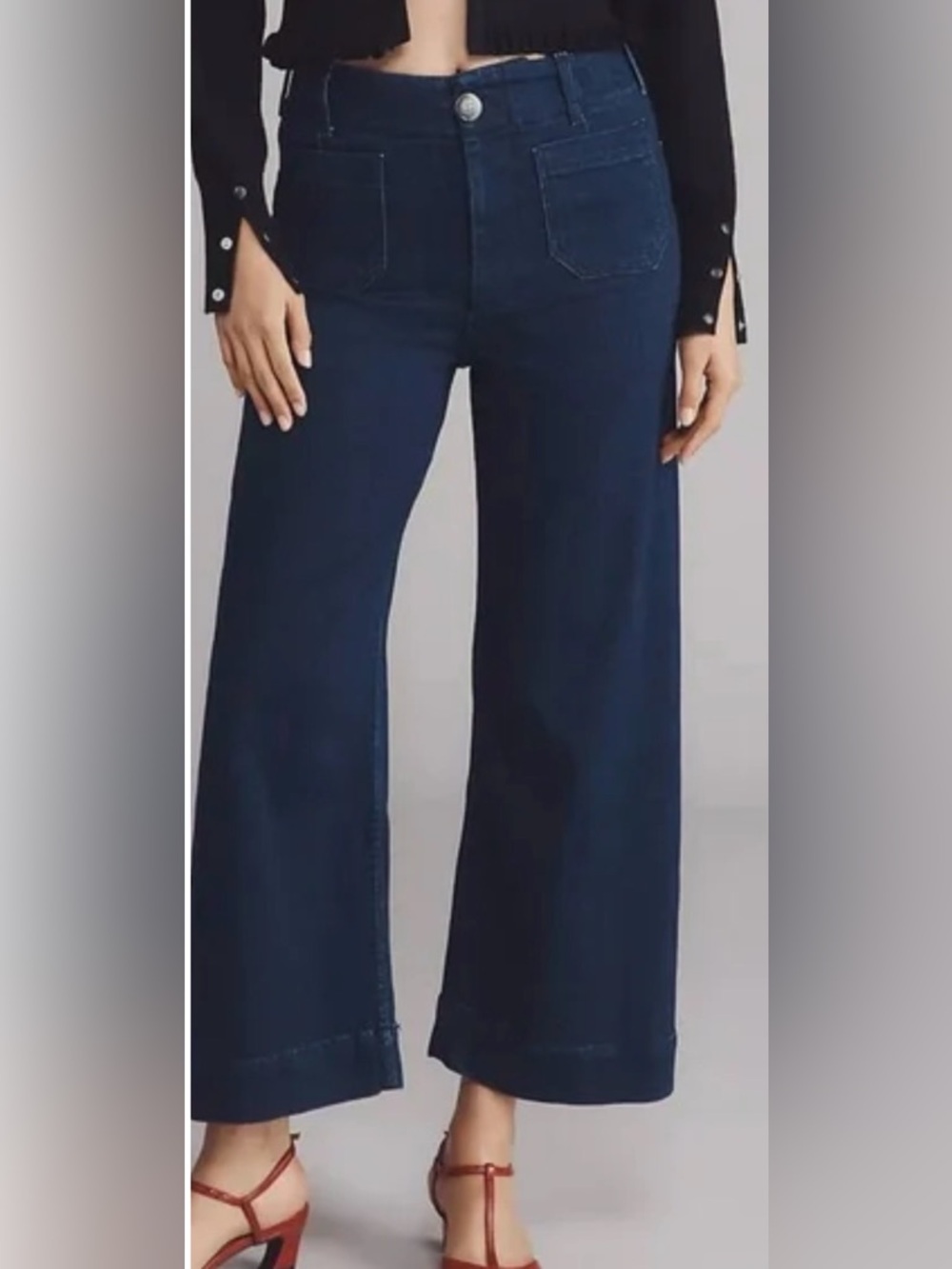 Pilcro Wide-Leg Jeans in Deep Navy
